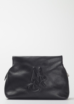 Черная сумка Marina Creazioni из мягкой зернистой кожи, фото
